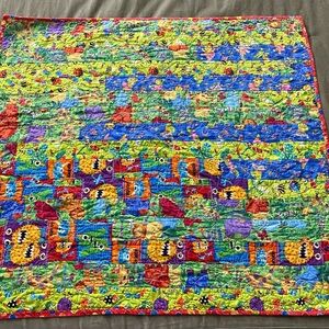 Project Linus Colorful Monster Pattern Quilt OSB